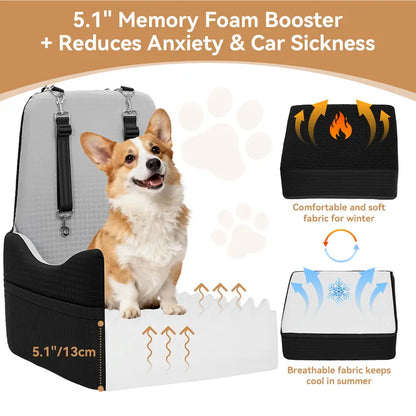 Dog Car Booster Seat with Patented Safety Buckles
