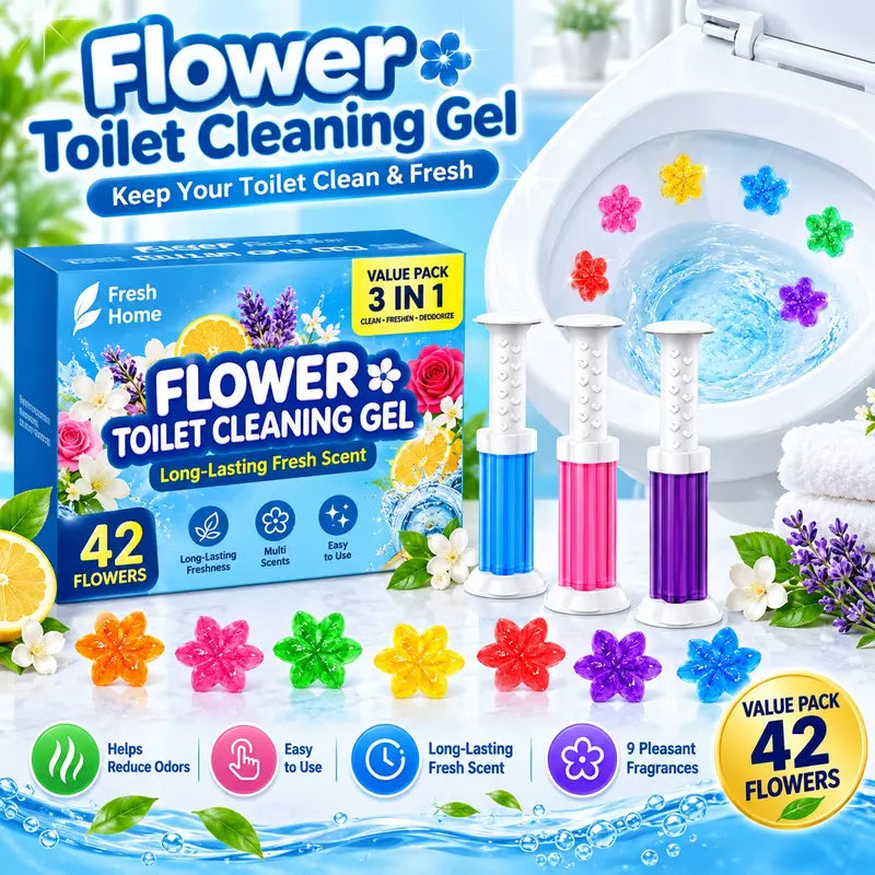 [42 Flowers Value Pack] Flower Toilet Cleaning Gel Stamps
