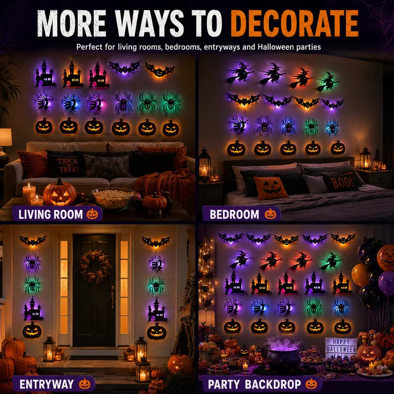 Halloween 3D LED Wall Light Set