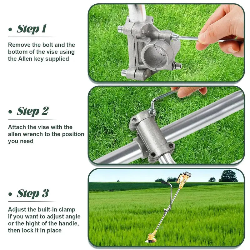 Grass Trimmer Handle, Aluminum Trimmer Handle with Bracket Clip Feature