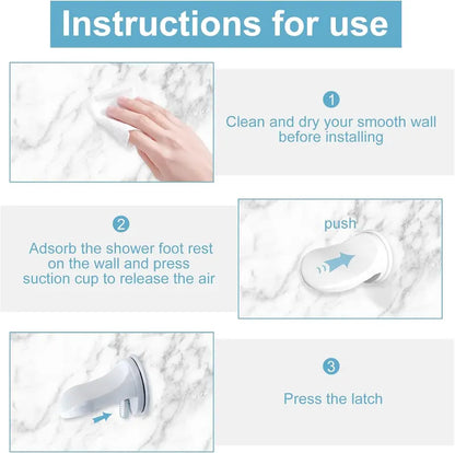 Adjustable Suction-Cup Shower Foot Rest