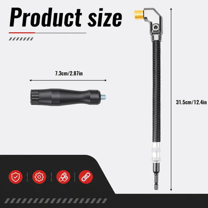 Right Angle Drill Attachment, 360° Swivel