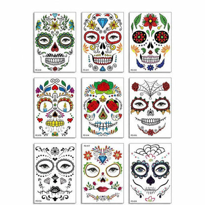 Day of the Dead Temporary Face Tattoos