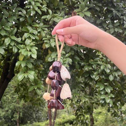 Handmade Natural Shell Bag Charm — Boho Keychain & Car Hanger