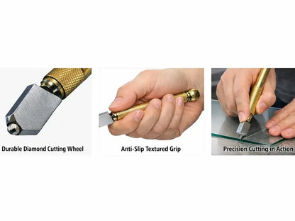 Heavy-Duty Diamond Head Glass Cutter Tool