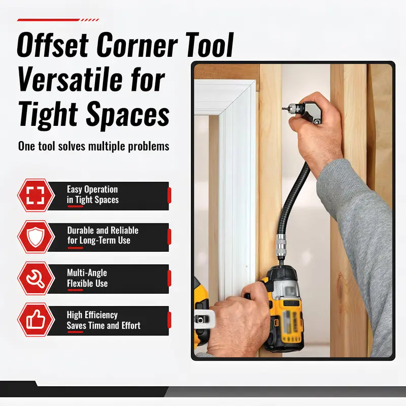 Right Angle Drill Attachment, 360° Swivel