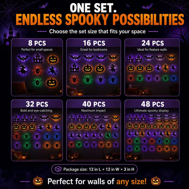 Halloween 3D LED Wall Light Set