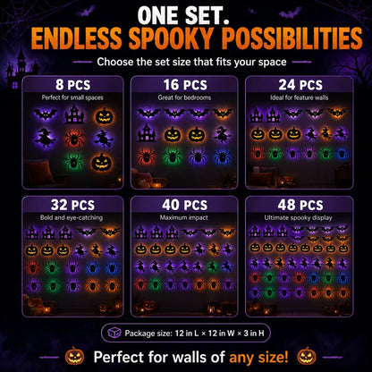 Halloween 3D LED Wall Light Set