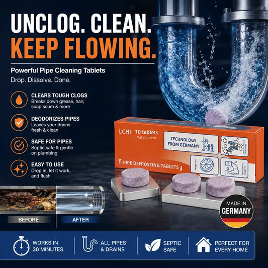 Multi-Use Pipe Cleaner Tablets for Drains, Washers & Septic