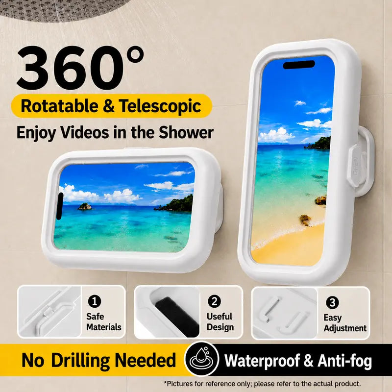 360° Rotating Shower Phone Holder with 4 Wall Mounts
