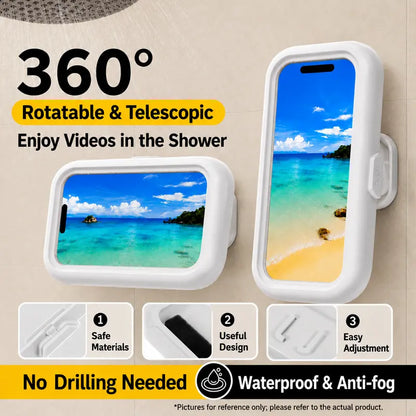 360° Rotating Shower Phone Holder with 4 Wall Mounts