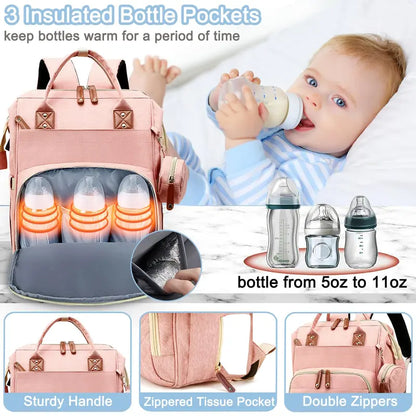 Multifunctional Diaper Backpack with USB Charging Port