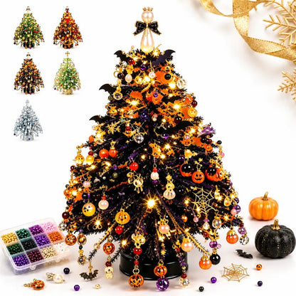 DIY Beaded Christmas Tree Craft Kit – Angel-Top Tabletop Decor
