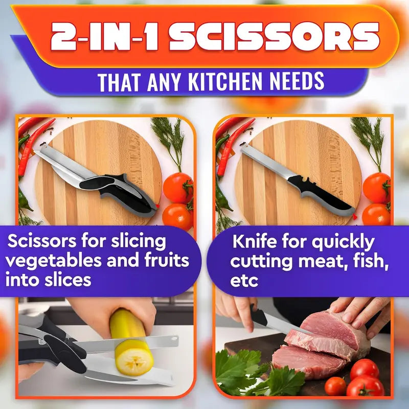 2-in-1 Kitchen Scissors with Cutting Board