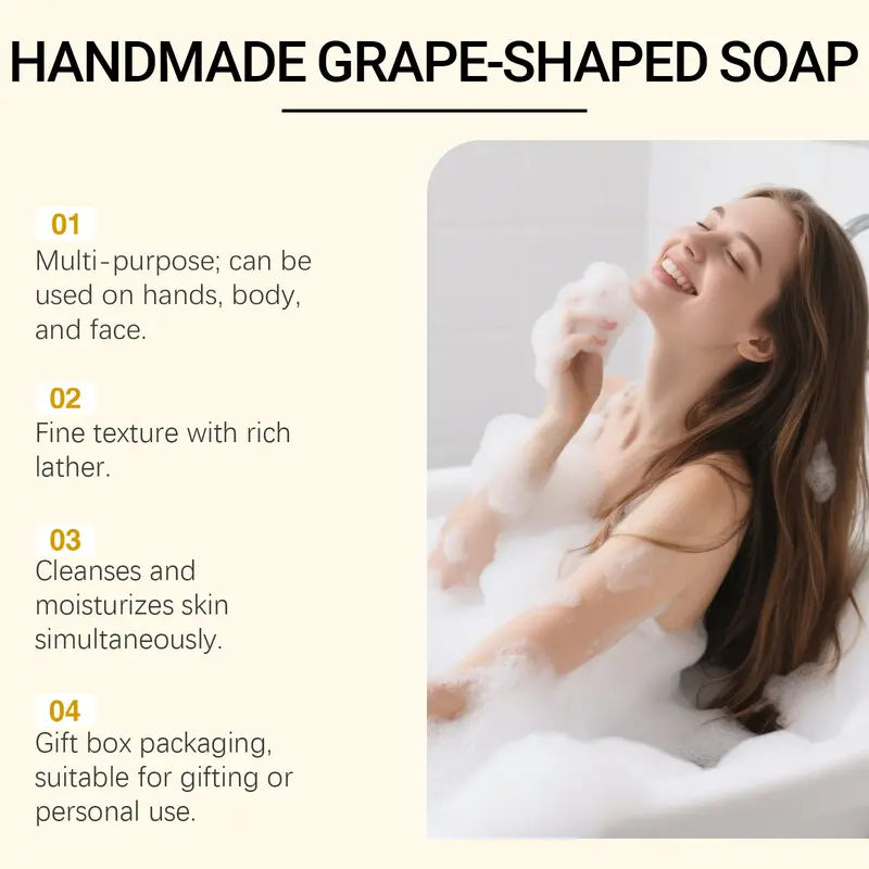 Handmade Transparent Gemstone Grape Soap Cluster