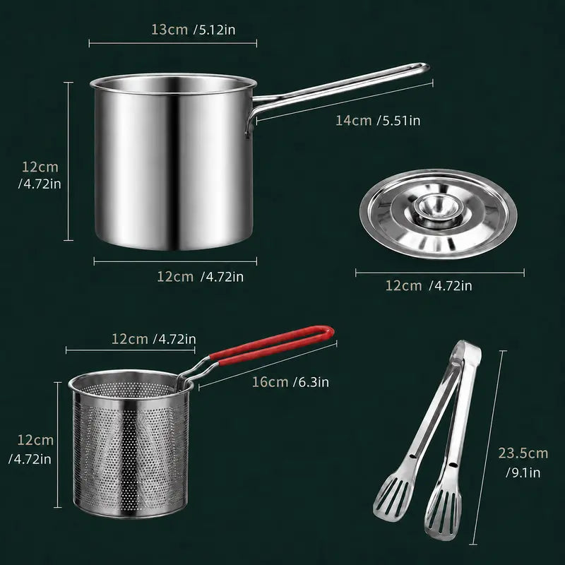 Stainless Steel Deep Fryer Set
