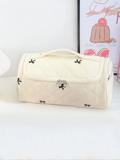 Large-Capacity Quilted Cosmetic & Hair Tool Organizer Bag
