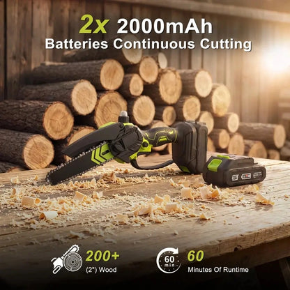 6-Inch Brushless Mini Chainsaw with Automatic Oiling System