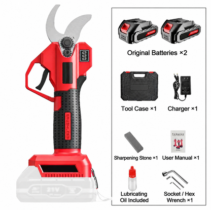 Electric Pruning Shears – Cordless Power Pruner with Brushless Motor & 2000mAh Batteries