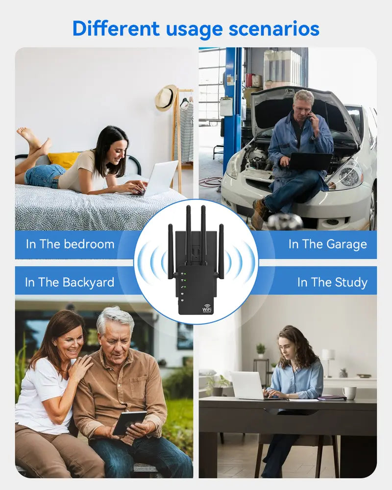 Dual-Band WiFi Signal Booster & Extender with Ethernet Port