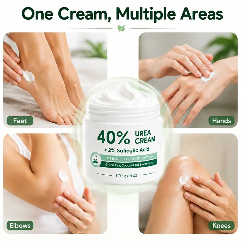 Urea Cream 40 Percent for Feet, Maximum Strength, 6 oz Foot Cream for Dry