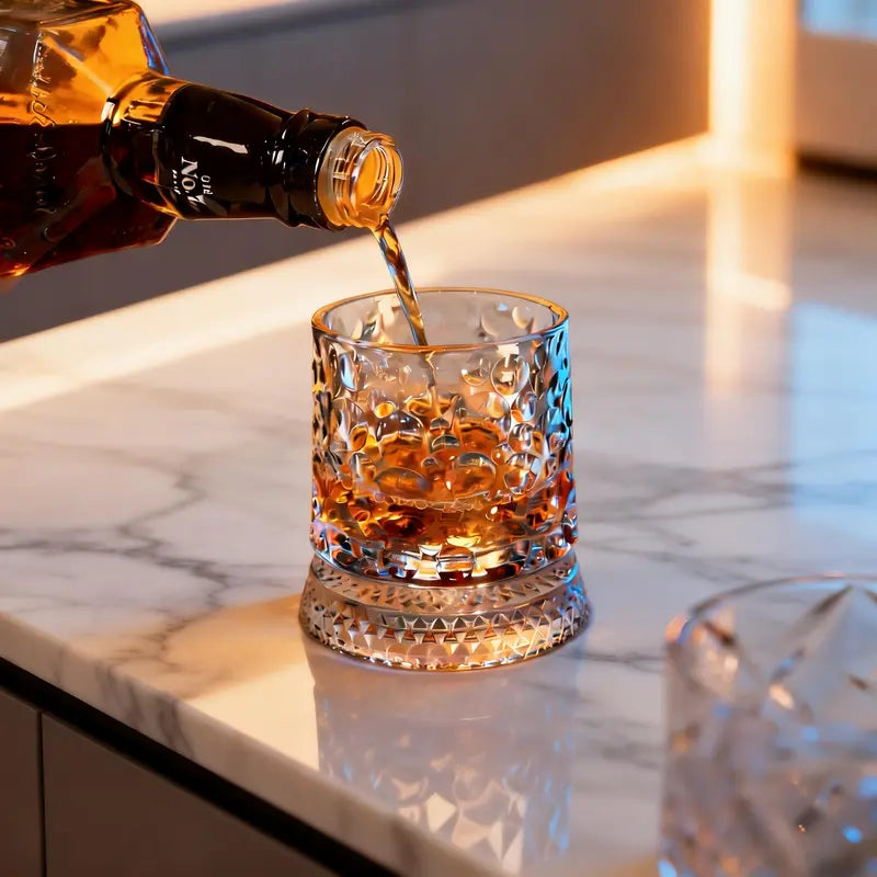Luxury 360° Spinning Crystal Glass