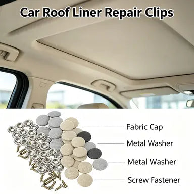 50-Pack Fabric-Covered Car Headliner Repair Buttons