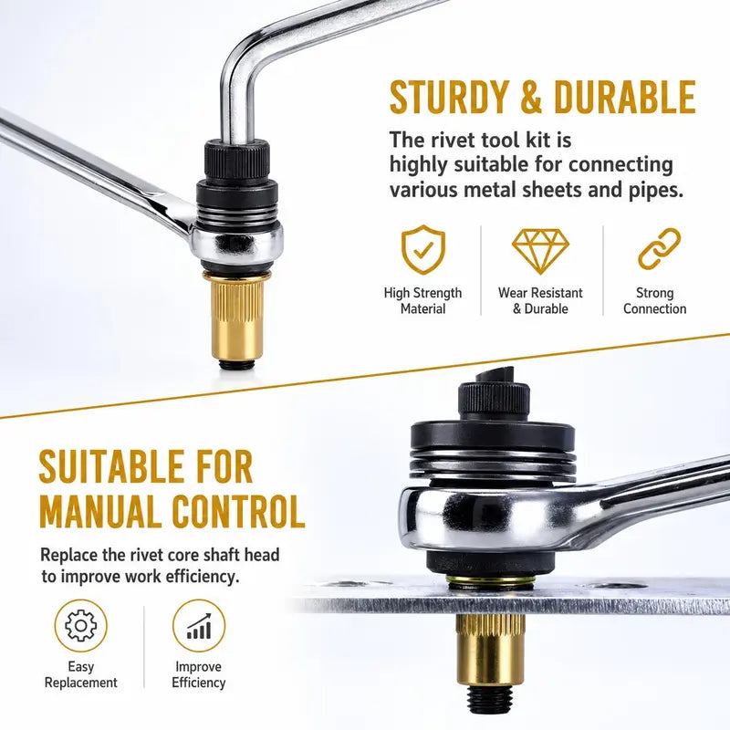 Rivet Nut Set (Sizes M3–M8, Carbon Steel)