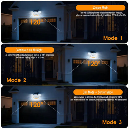 Hoodink Solar Outdoor Lights 4500LM 306LED Security Lights with Remote Control