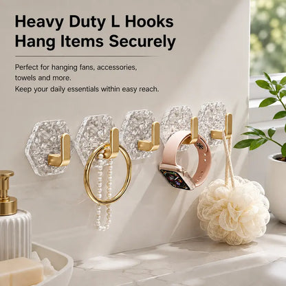 Heavy-Duty Plastic Self-Adhesive Hexagonal Ripple Hooks
