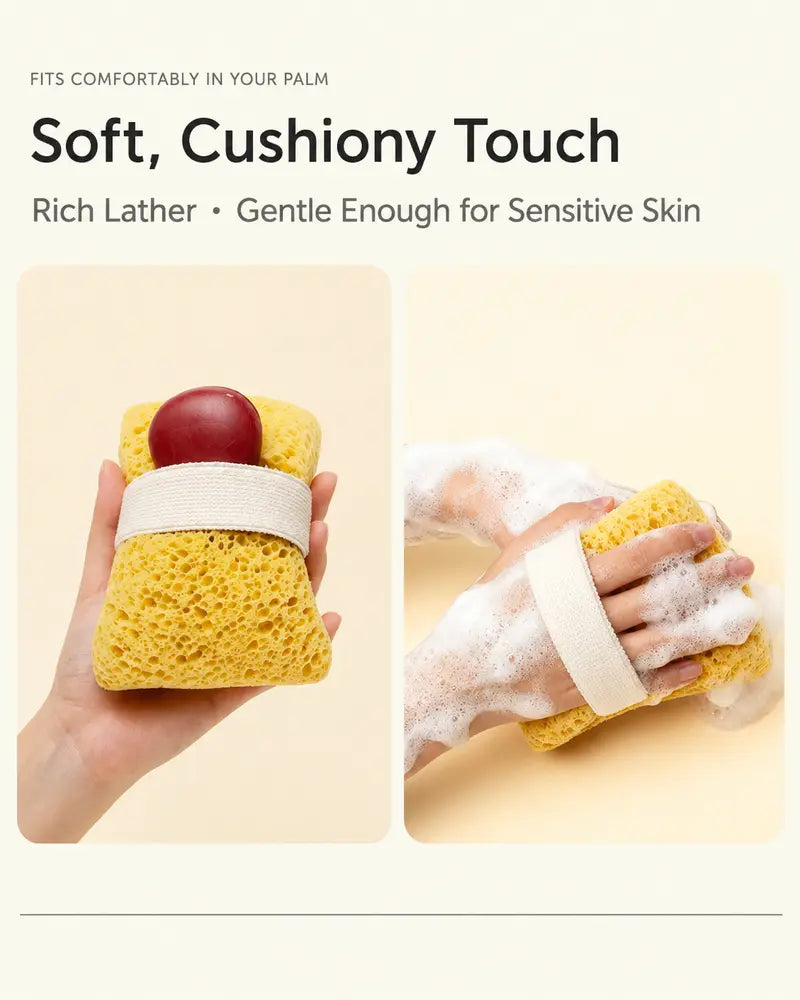2Pcs Soft Bath Sponge with Soap Pocket