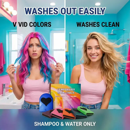 Washable Hair Chalk – 6–12 Colors
