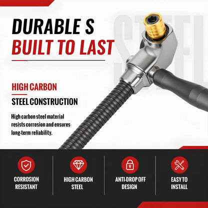 Right Angle Drill Attachment, 360° Swivel