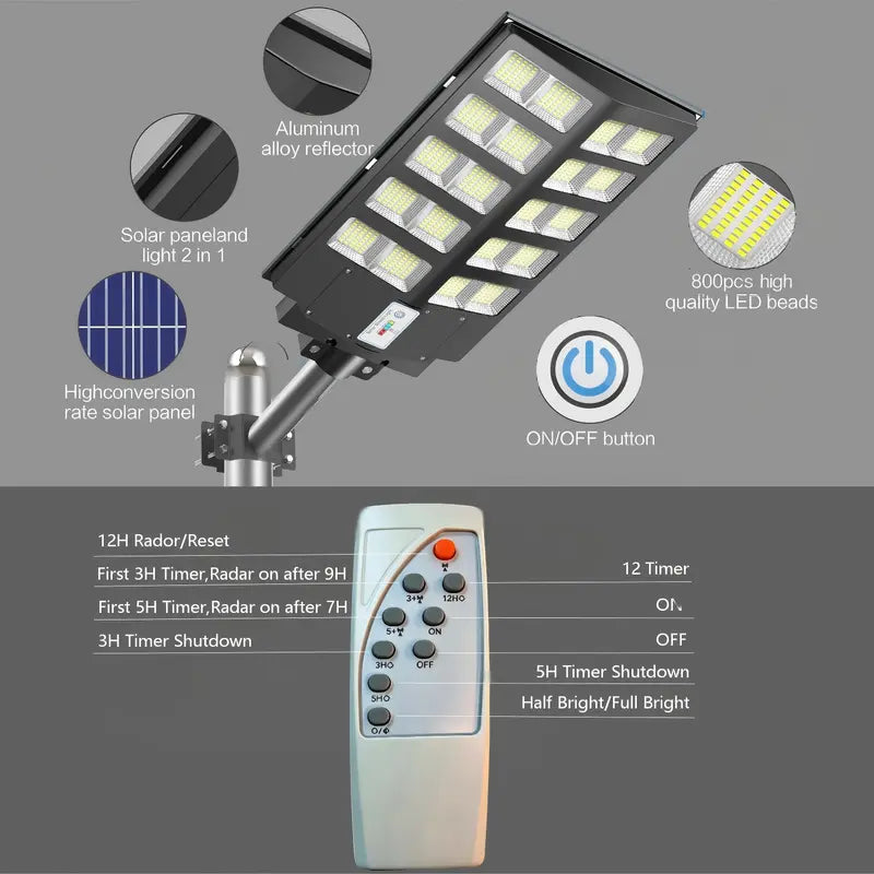 Solar Street Light Outdoor 3 Modes LED Motion Sensor Security Wall Lamp for Garden Yard Porch Decor