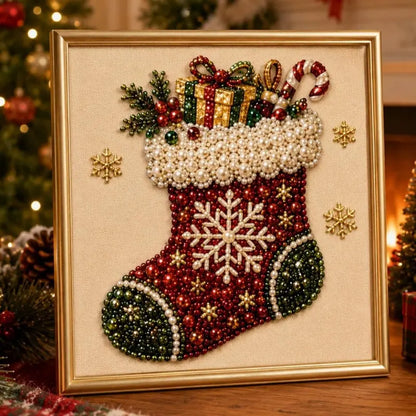 🎄 Frameless 3D Beaded Christmas Diamond Painting