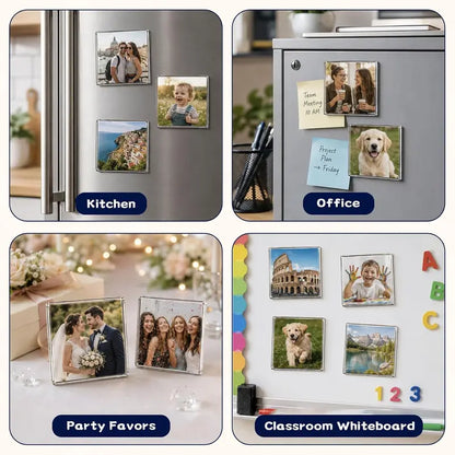 2×2″ Clear Acrylic Magnetic Photo Frames – DIY Memory Keepsake, 10/20/30 Pack
