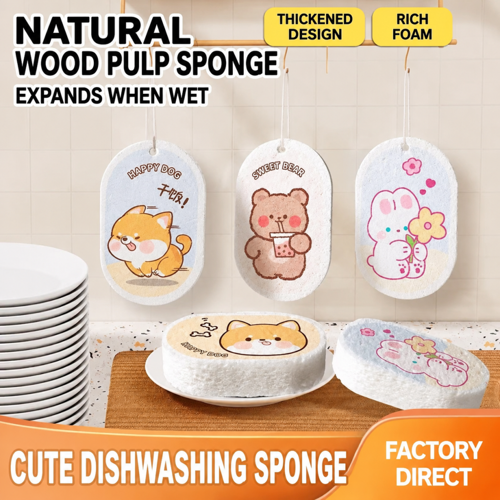 Premium Dual-Action Kitchen Sponge - Scratch-Free Dish Scrubber & High-Absorbency Cleaning Sponge