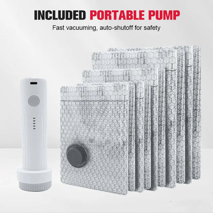 Vacuum Storage Bags with Rechargeable Pump (Travel)