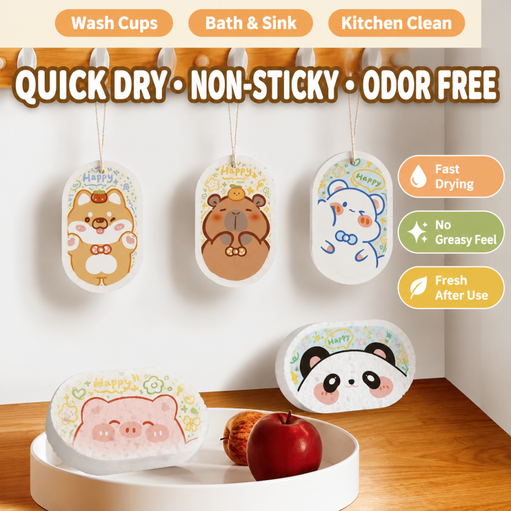Premium Dual-Action Kitchen Sponge - Scratch-Free Dish Scrubber & High-Absorbency Cleaning Sponge