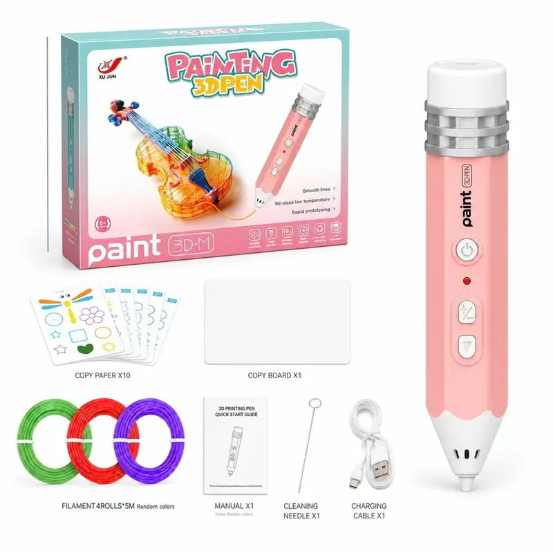 Kids Rechargeable 3D Printing Pen Kit – Build Creativity & Hands-On Skills