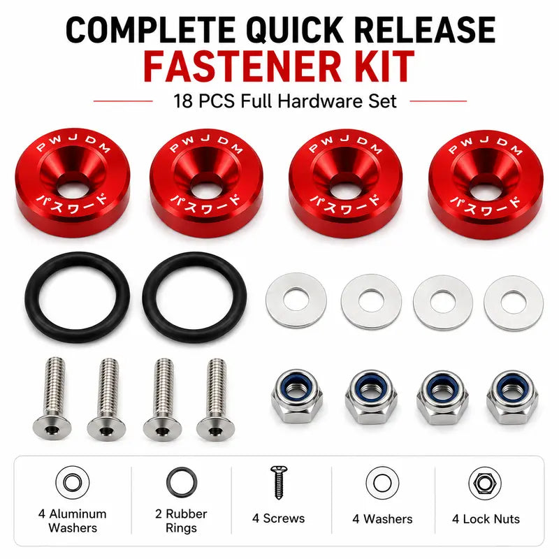 Anodized Aluminum Quick Release Fastener Hardware Kit