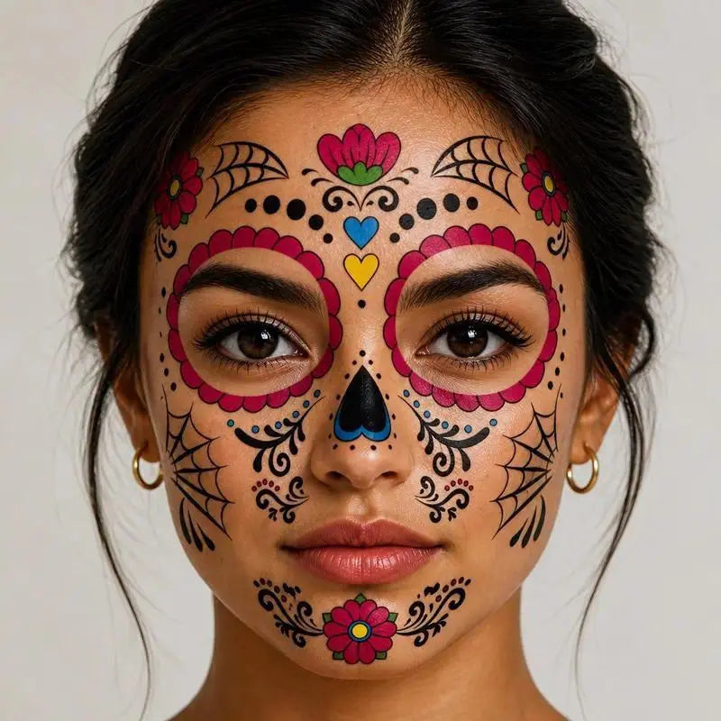 Day of the Dead Temporary Face Tattoos