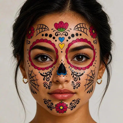Day of the Dead Temporary Face Tattoos