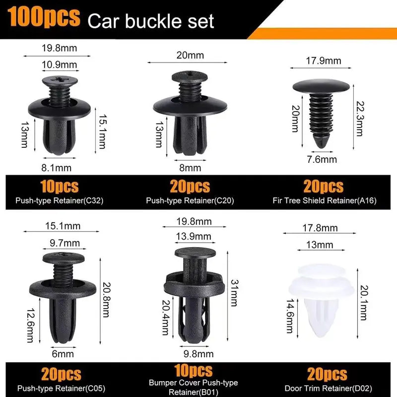 Piece Universal Automotive Expansion Clip Set