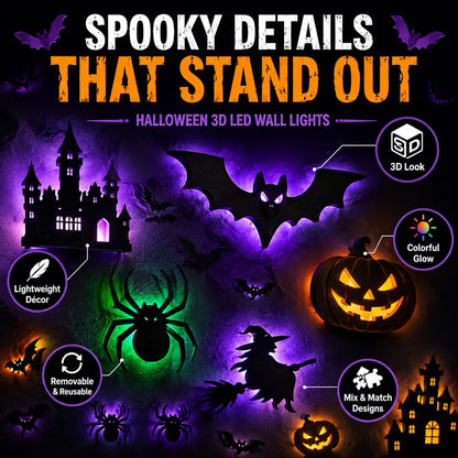 Halloween 3D LED Wall Light Set