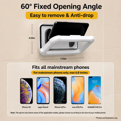 360° Rotating Shower Phone Holder with 4 Wall Mounts