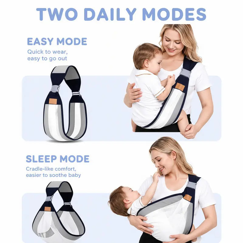 Breathable Mesh One-Shoulder Baby Sling Carrier – Lightweight & Adjustable