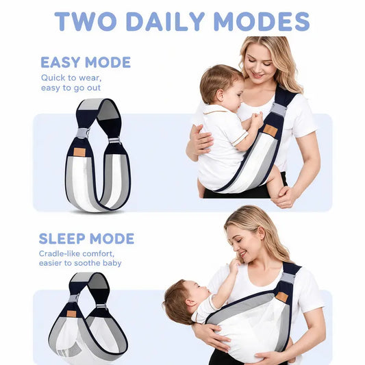 Breathable Mesh One-Shoulder Baby Sling Carrier – Lightweight & Adjustable