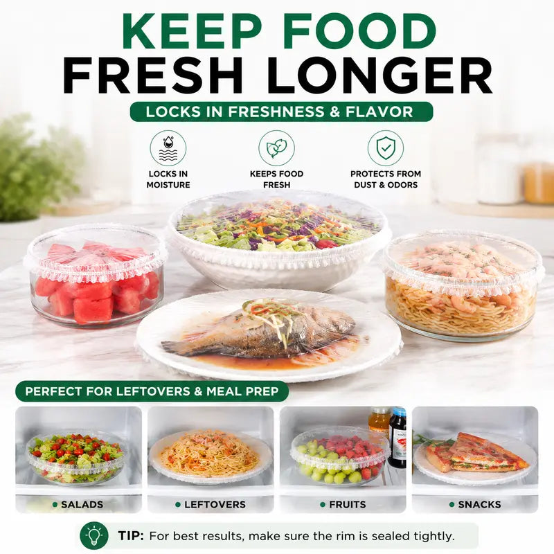 Stretchable Food Storage Covers for Bowls, Plates, and Leftovers