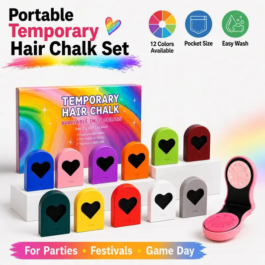 Washable Hair Chalk – 6–12 Colors